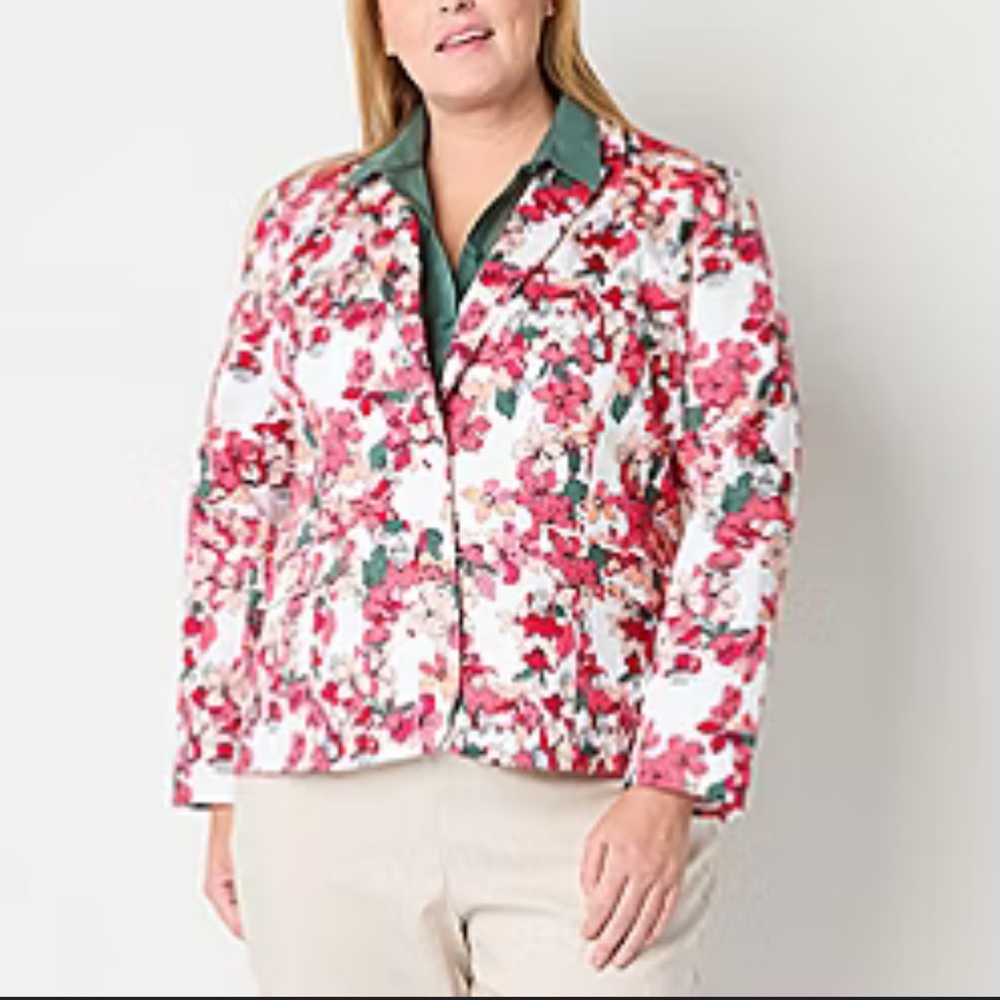 Liz Claiborne Pink Floral Blazer